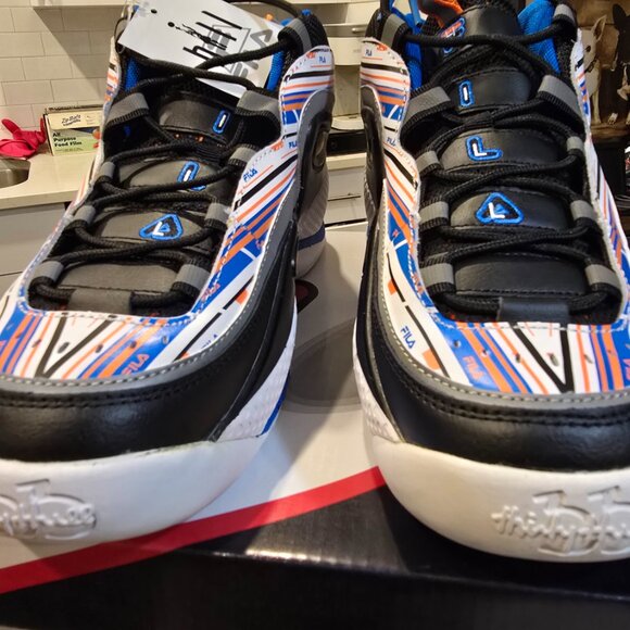 FILA - Men's Grant Hill 3 Shoes (1BM01289 132) Basketball White/Blue Size 10 NEW - Picture 6 of 10